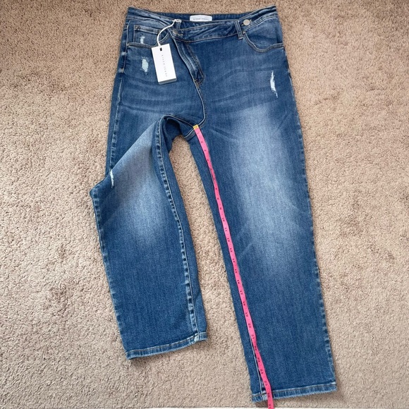 NEW Risen Los Angeles High-Rise Crossover Tapered Denim Jeans RDP5060 Size 15/32 - Picture 15 of 16